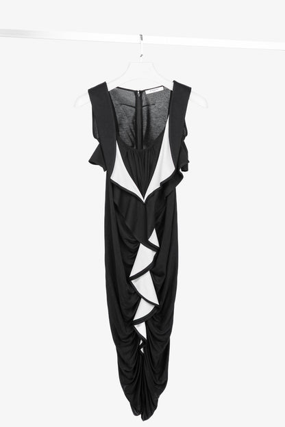 Givenchy PF/13 Black Ruffle Jersey Sleeveless Dress