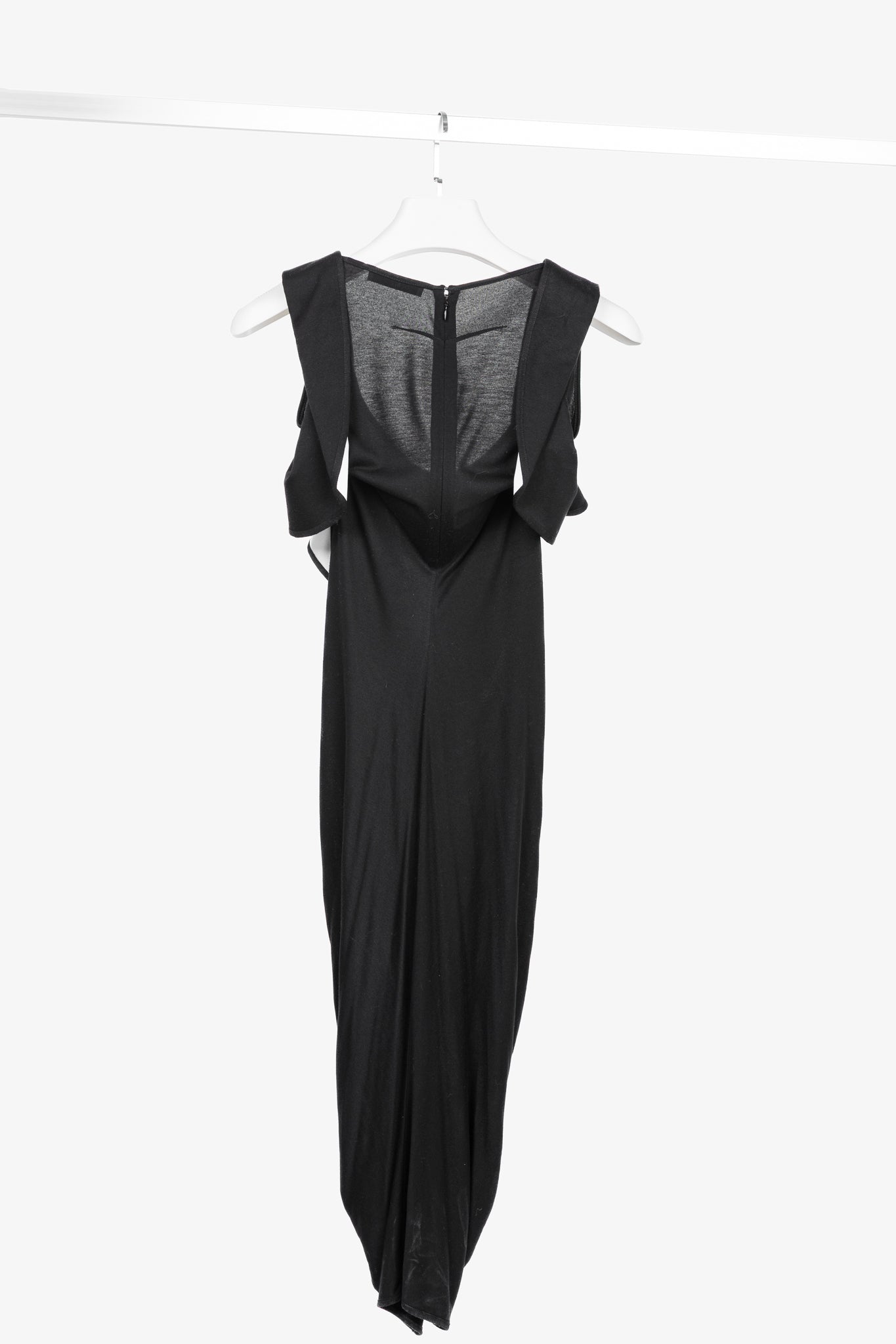 Givenchy PF/13 Black Ruffle Jersey Sleeveless Dress