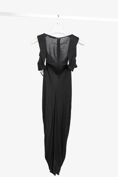 Givenchy PF/13 Black Ruffle Jersey Sleeveless Dress