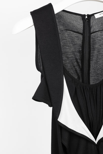 Givenchy PF/13 Black Ruffle Jersey Sleeveless Dress