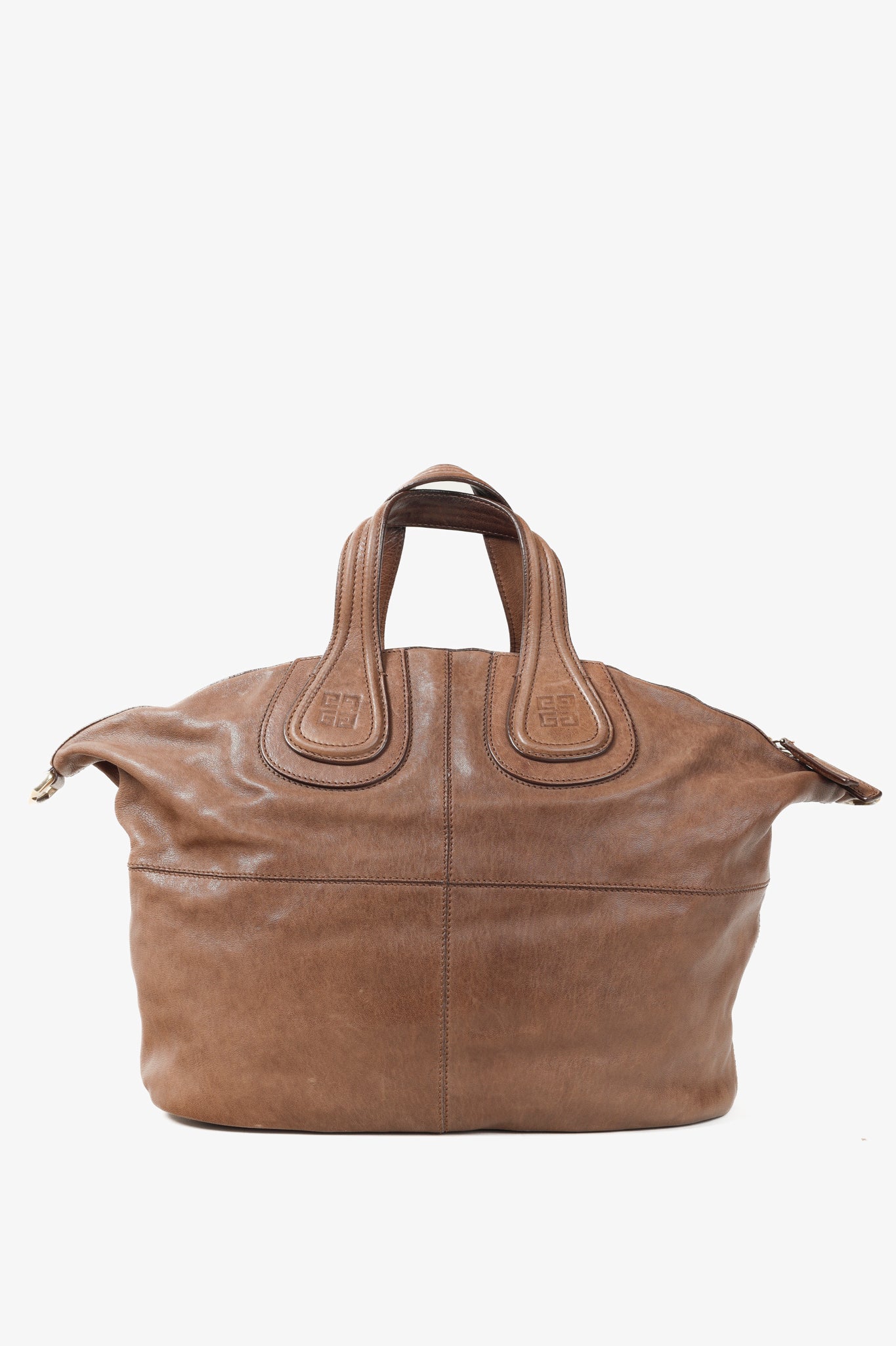 Givenchy Nightingale Brown-Leather Logo-Debossed Shoulder Bag