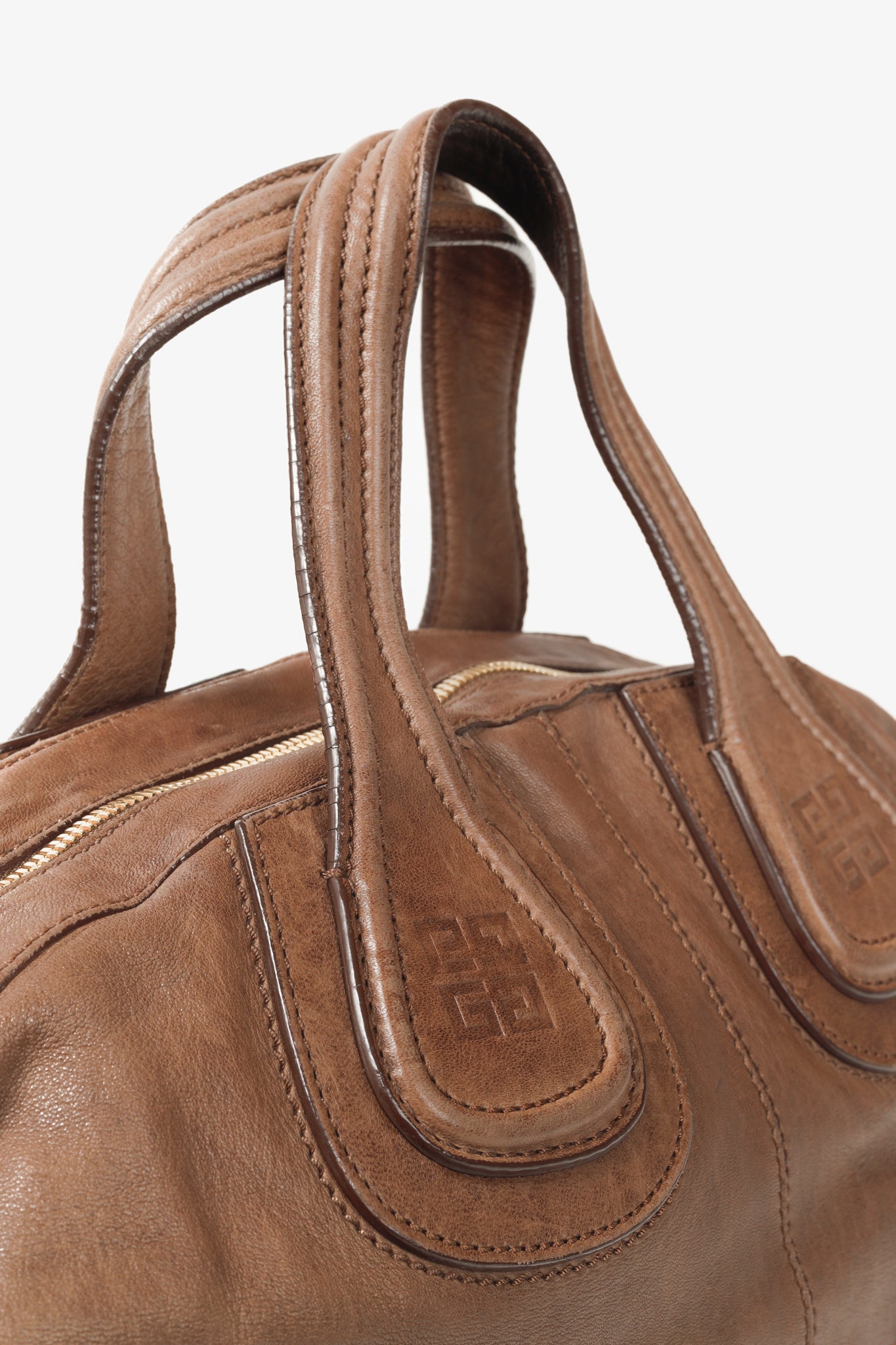 Givenchy Nightingale Brown-Leather Logo-Debossed Shoulder Bag