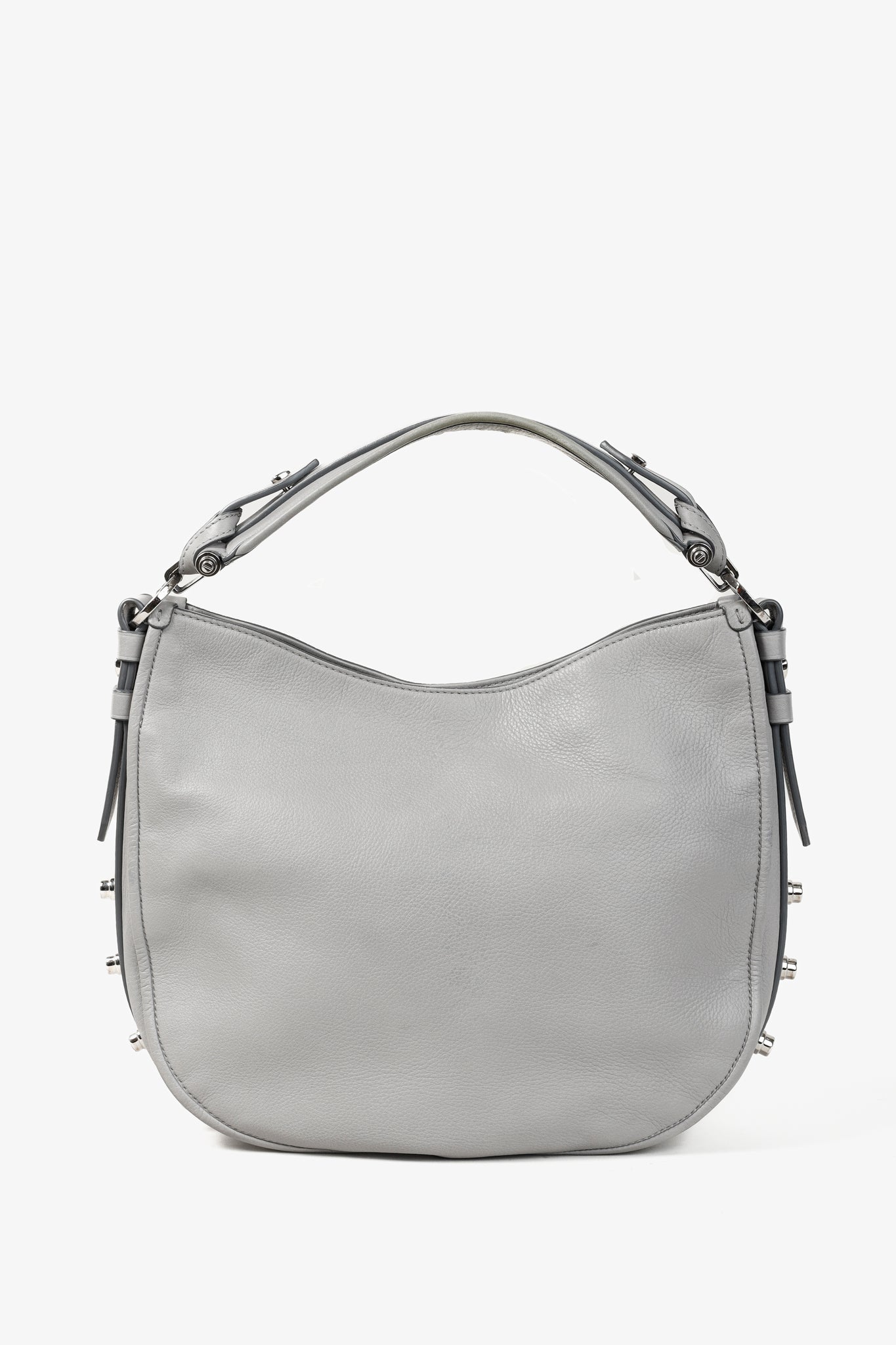 Givenchy Obsedia Pearl Grey Leather Studded Small Hobo Bag Blogger Armoire