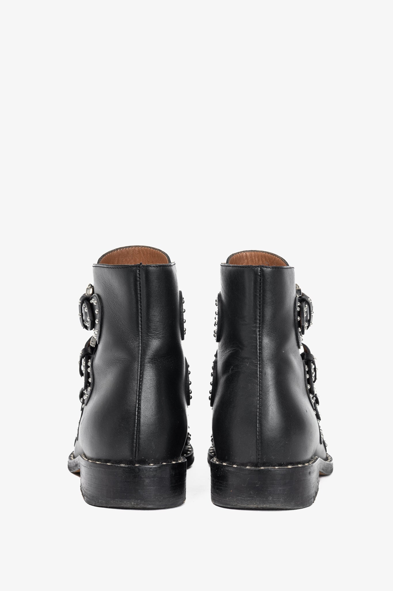 Givenchy Elegant Prue Noir Studded Buckle Ankle Boots