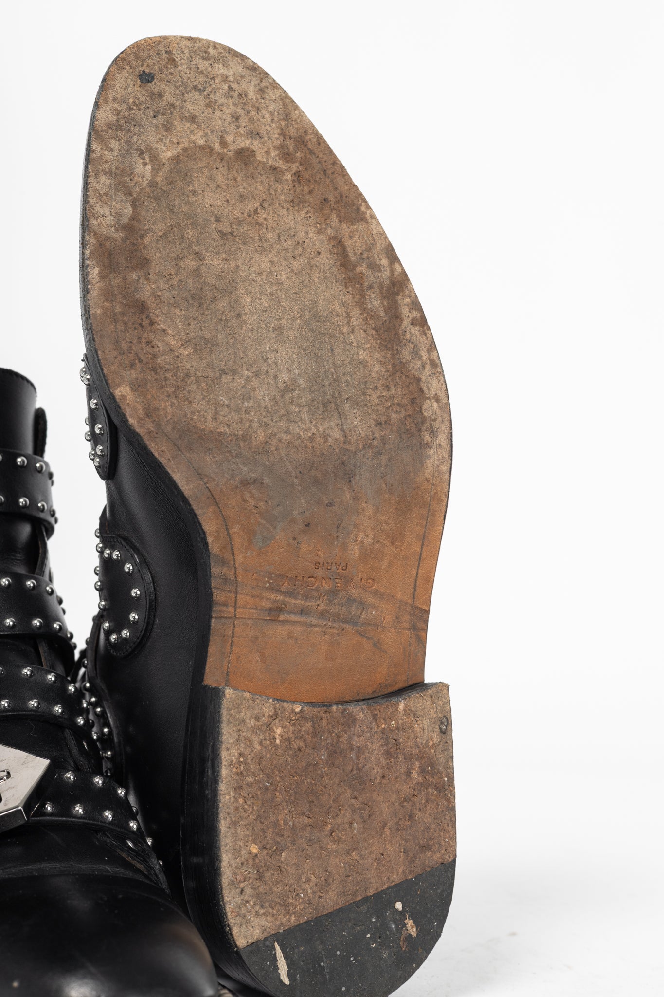 Givenchy Elegant Prue Noir Studded Buckle Ankle Boots