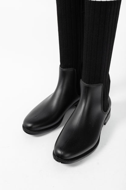 Givenchy Black Over-the-Knee Star & Stripe Sock Rain Boots