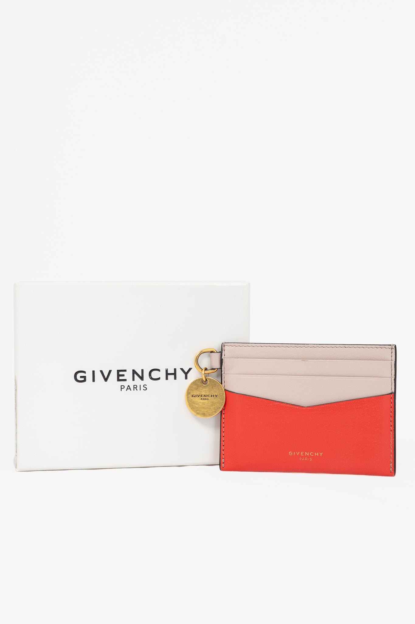 Givenchy Edge Red & Pink Bi-Color Flat Grained Card Case