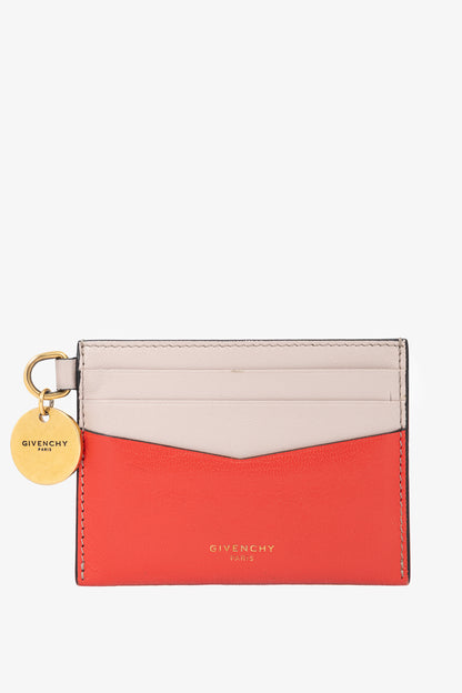 Givenchy Edge Red & Pink Bi-Color Flat Grained Card Case