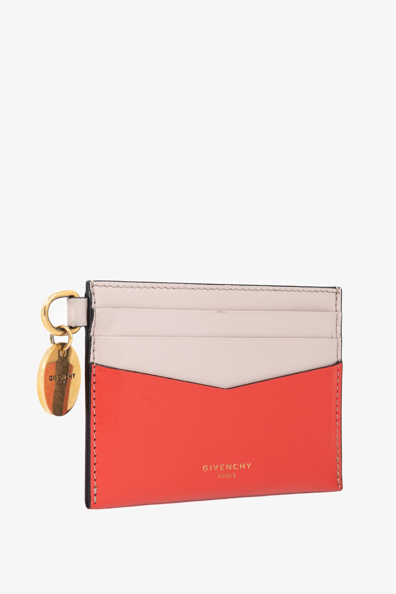 Givenchy Edge Red & Pink Bi-Color Flat Grained Card Case