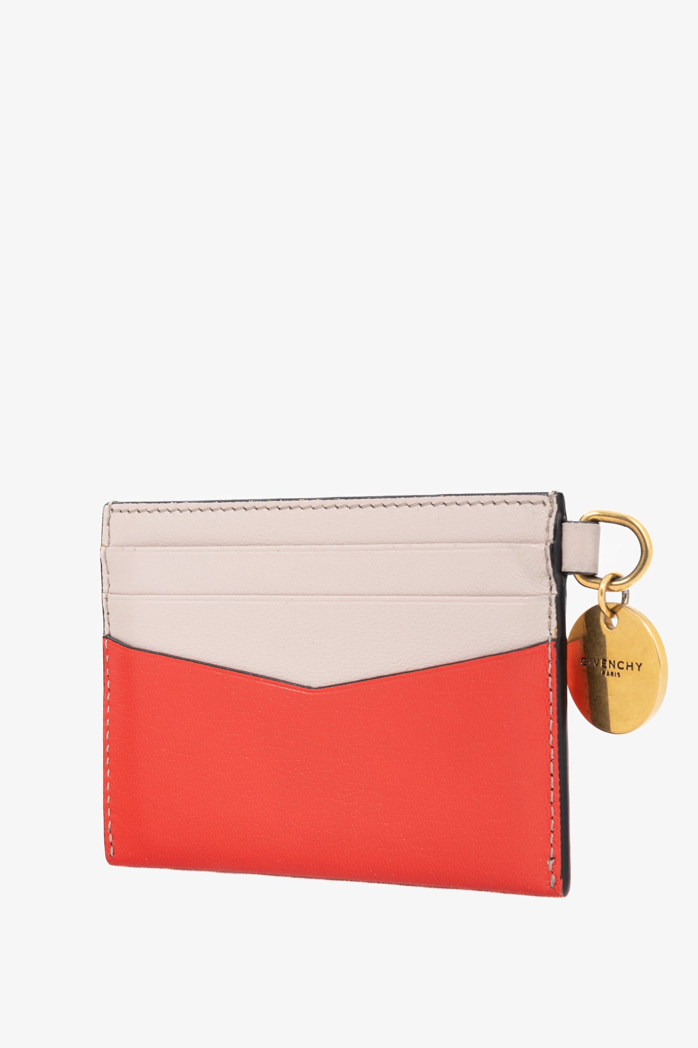Givenchy Edge Red & Pink Bi-Color Flat Grained Card Case