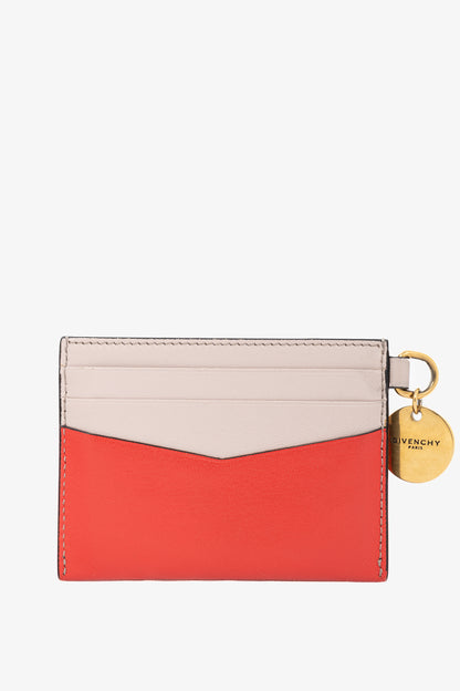Givenchy Edge Red & Pink Bi-Color Flat Grained Card Case