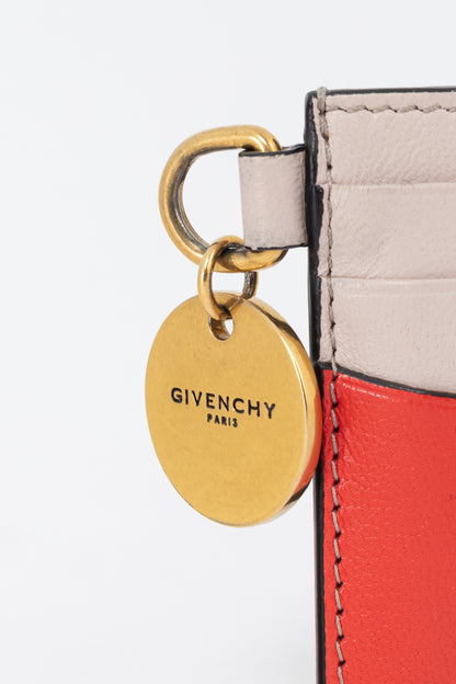 Givenchy Edge Red & Pink Bi-Color Flat Grained Card Case