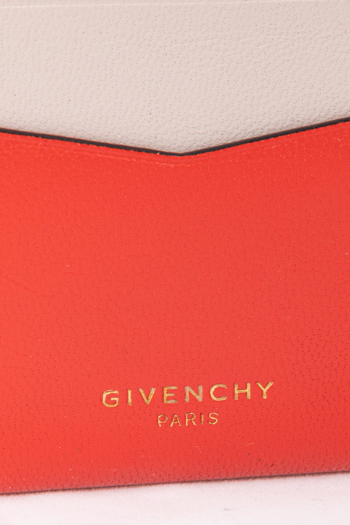 Givenchy Edge Red & Pink Bi-Color Flat Grained Card Case