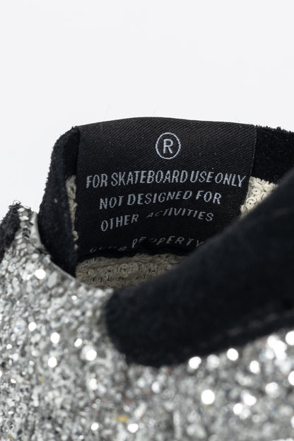 Golden Goose Superstar Silver Glitter & Black Suede Star Sneakers