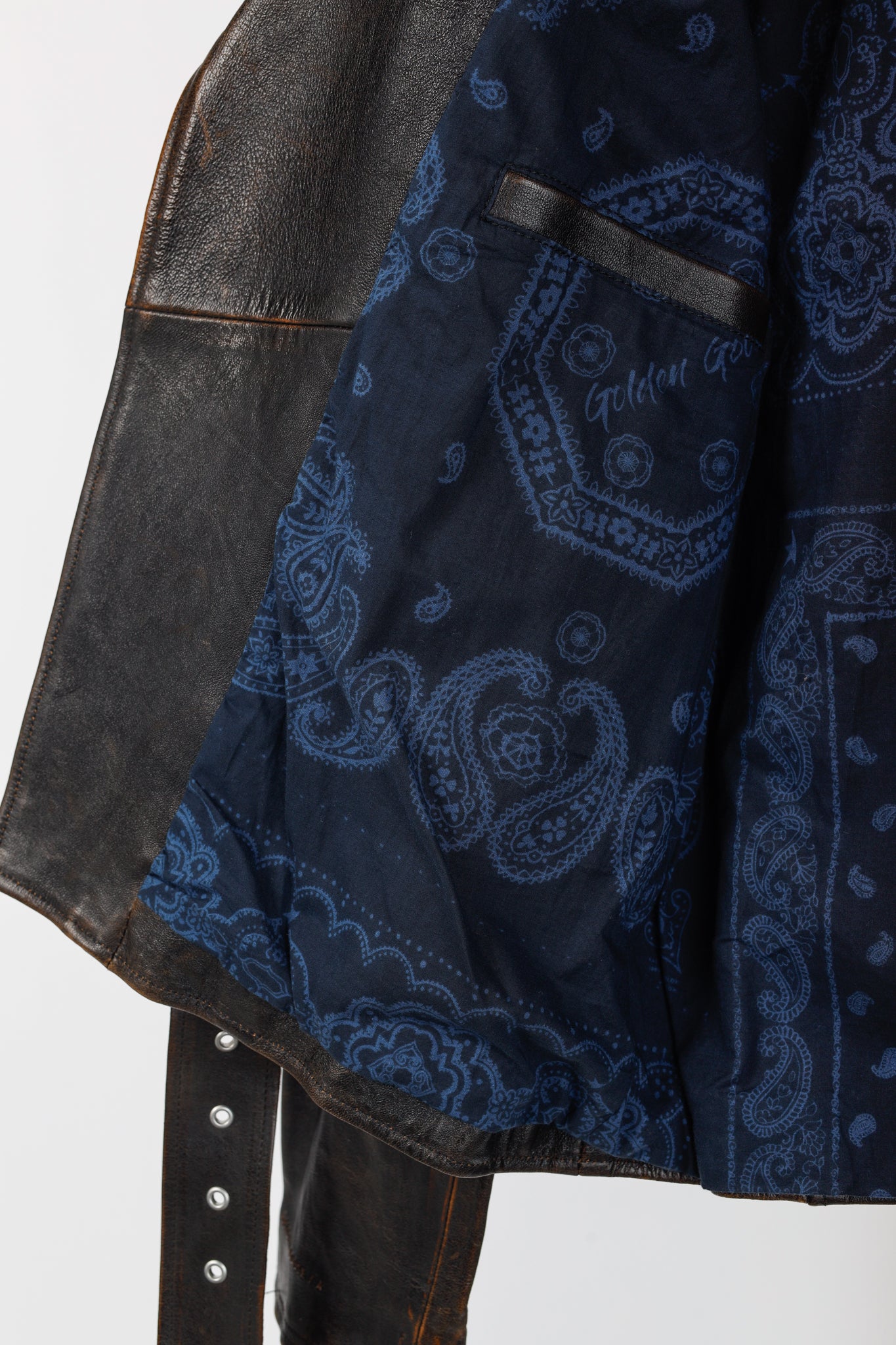 Golden Goose Ryan Black Distressed Leather Biker Jacket