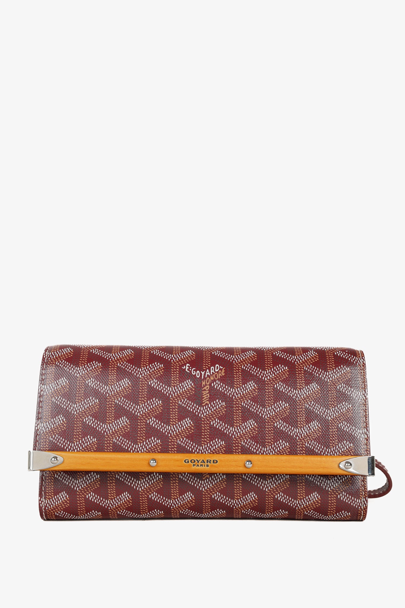 Goyard Monte-Carlo Mini Burgundy Goyardine Canvas Phone Case