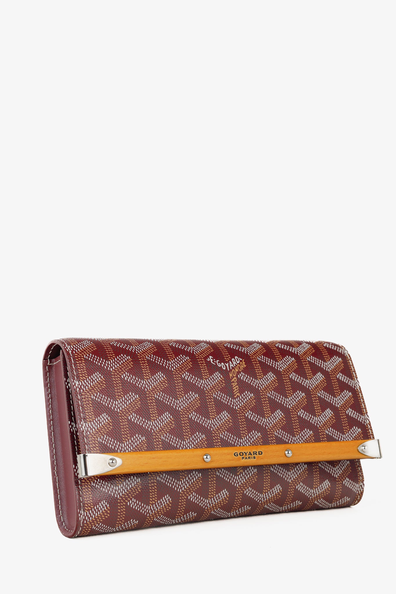 Goyard Monte-Carlo Mini Burgundy Goyardine Canvas Phone Case