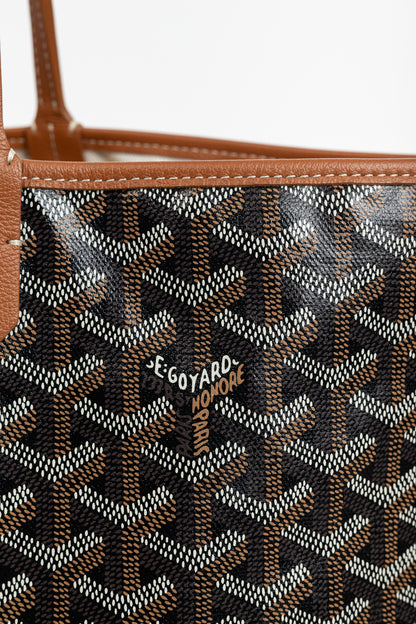 Goyard Saint Louis PM Black Goyardine Canvas Tote