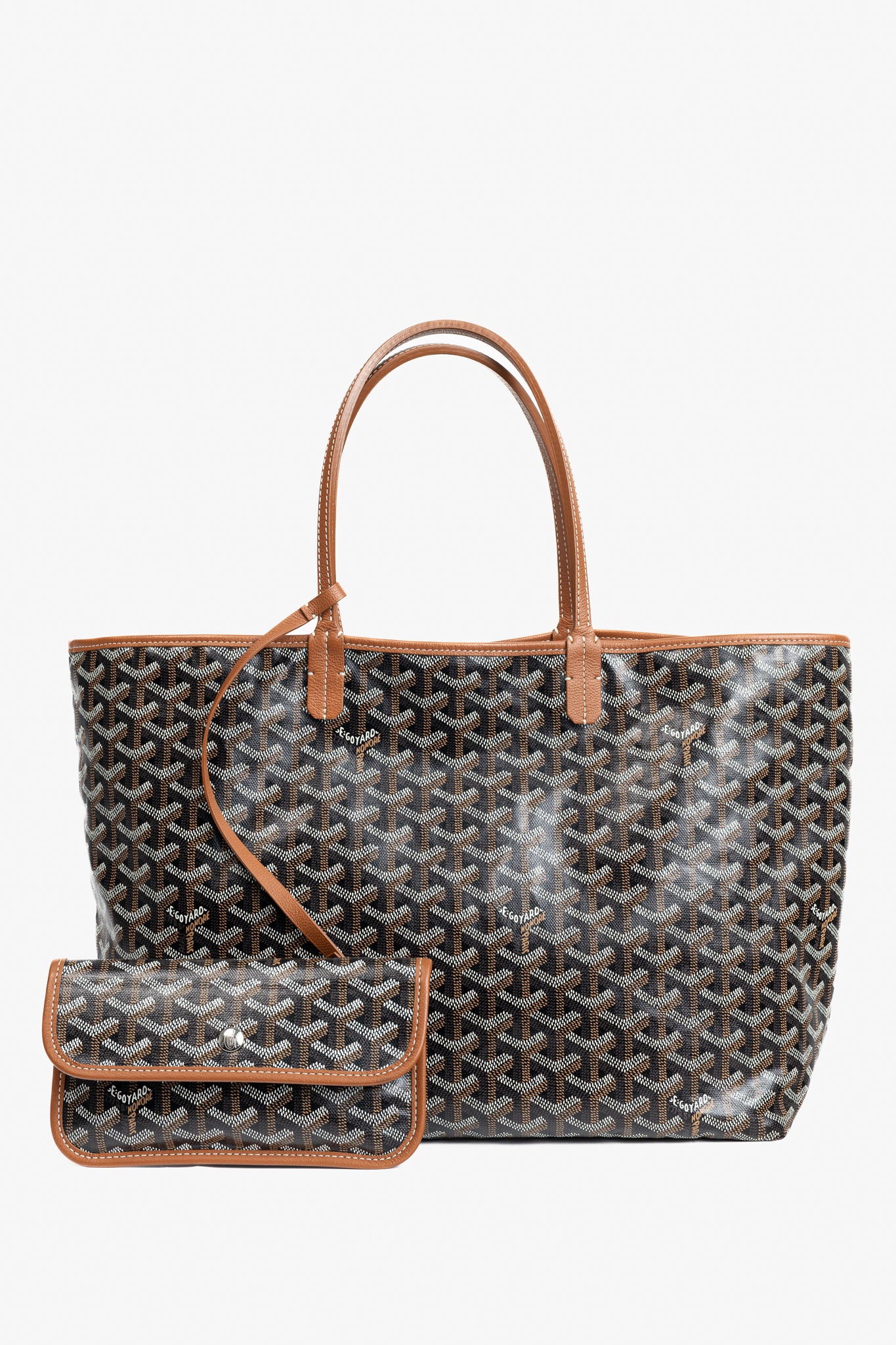 Goyard Saint Louis PM Black Goyardine Canvas Tote