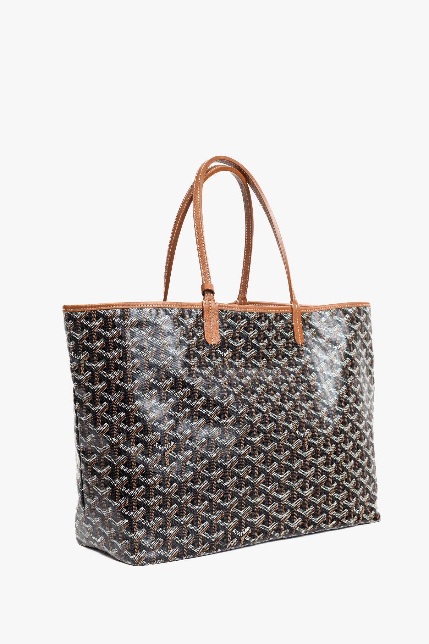Goyard Saint Louis PM Black Goyardine Canvas Tote