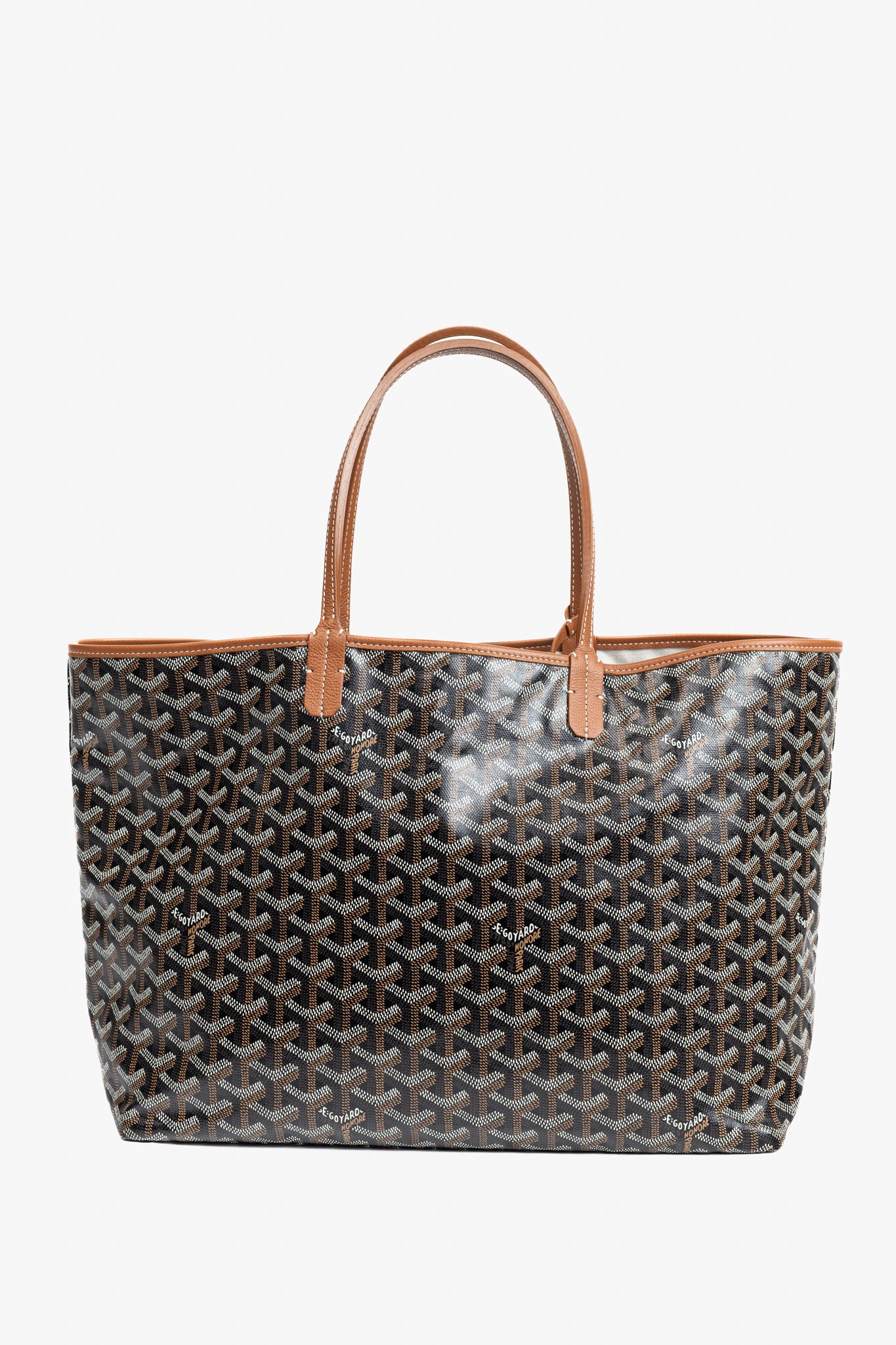 Goyard Saint Louis PM Black Goyardine Canvas Tote