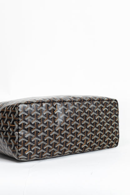Goyard Saint Louis PM Black Goyardine Canvas Tote