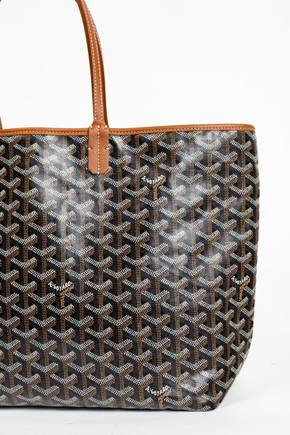 Goyard Saint Louis PM Black Goyardine Canvas Tote