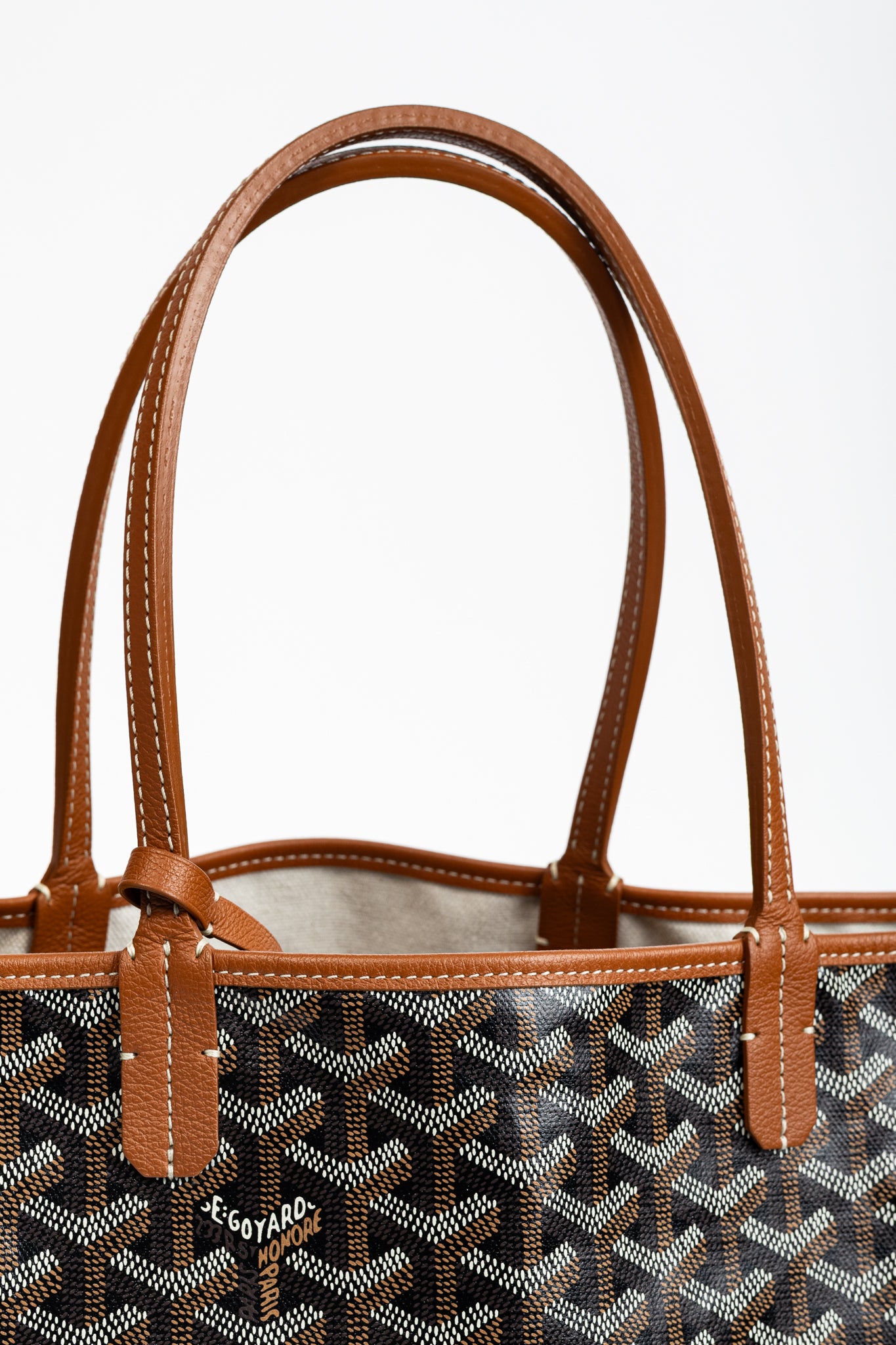 Goyard Saint Louis PM Black Goyardine Canvas Tote