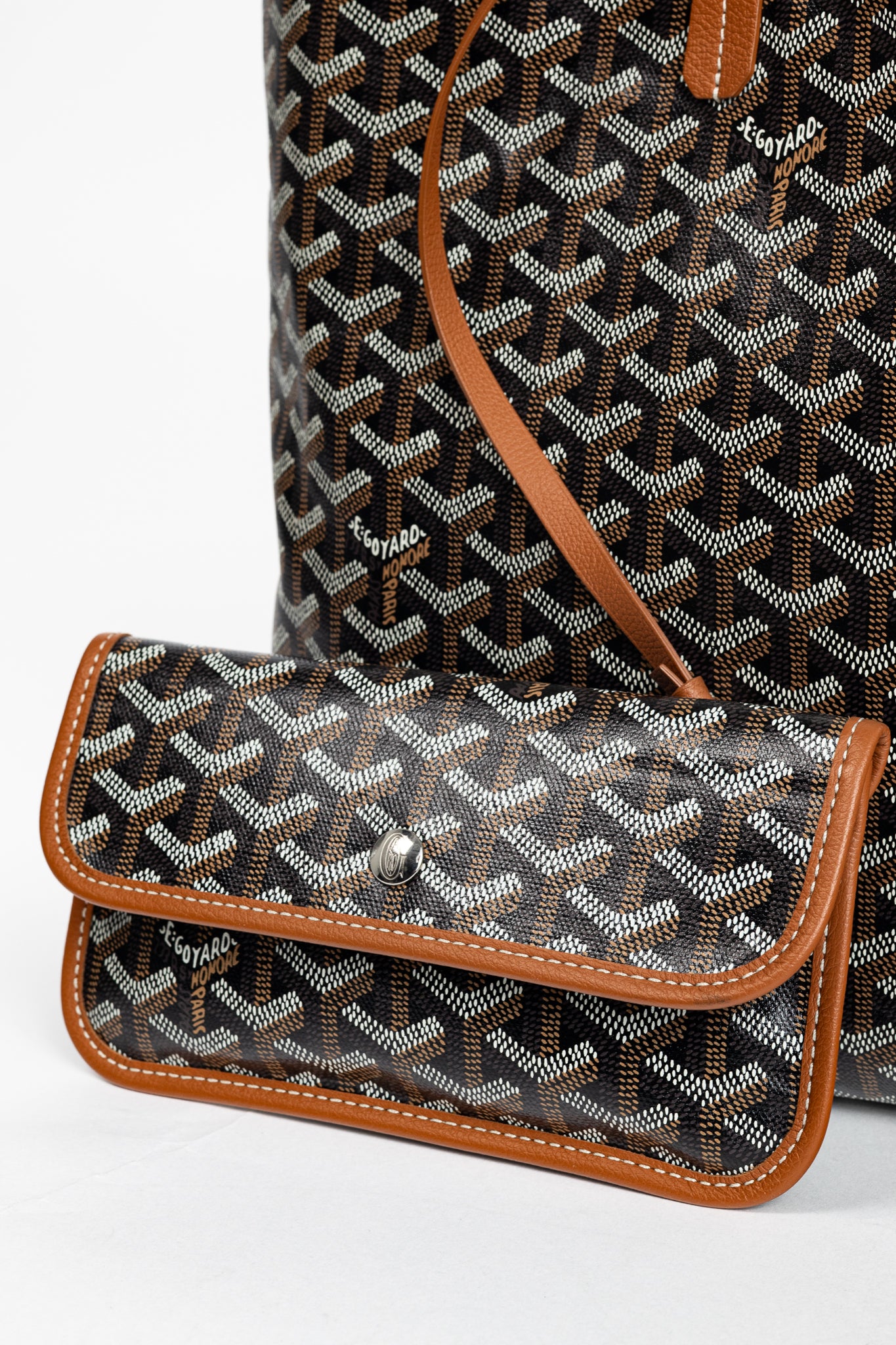 Goyard Saint Louis PM Black Goyardine Canvas Tote