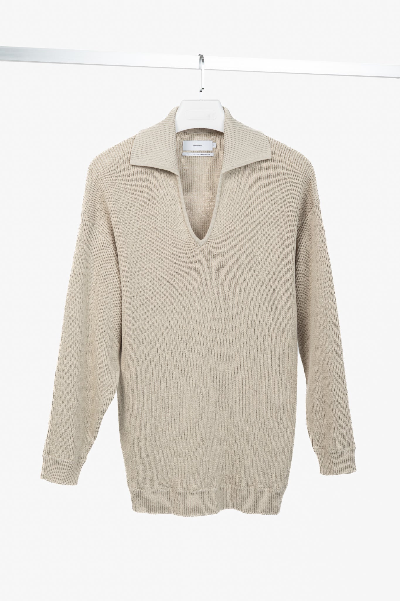 Graphpaper SS/25 Beige Linen Solotex Skipper Knit