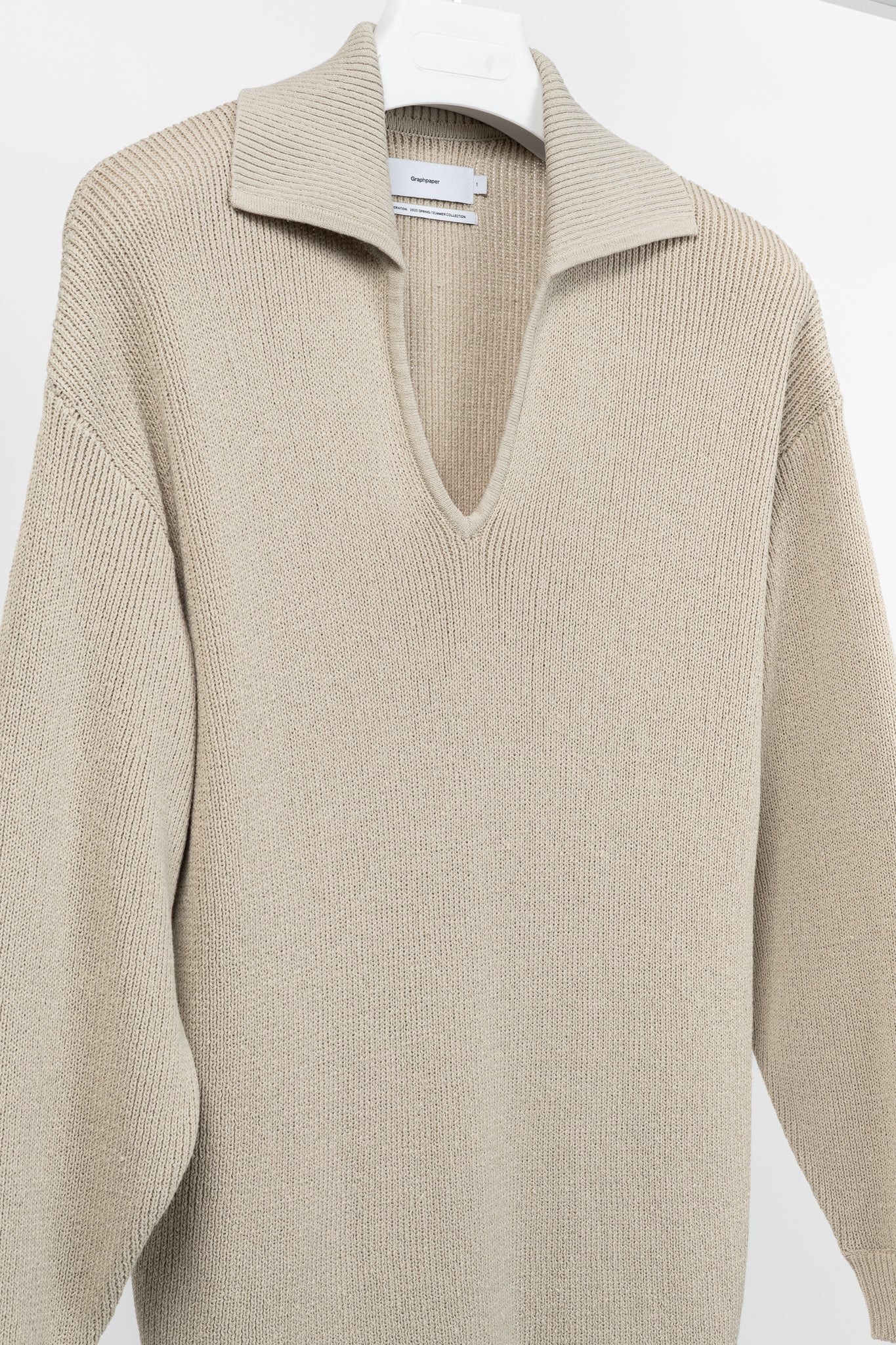 Graphpaper SS/25 Beige Linen Solotex Skipper Knit