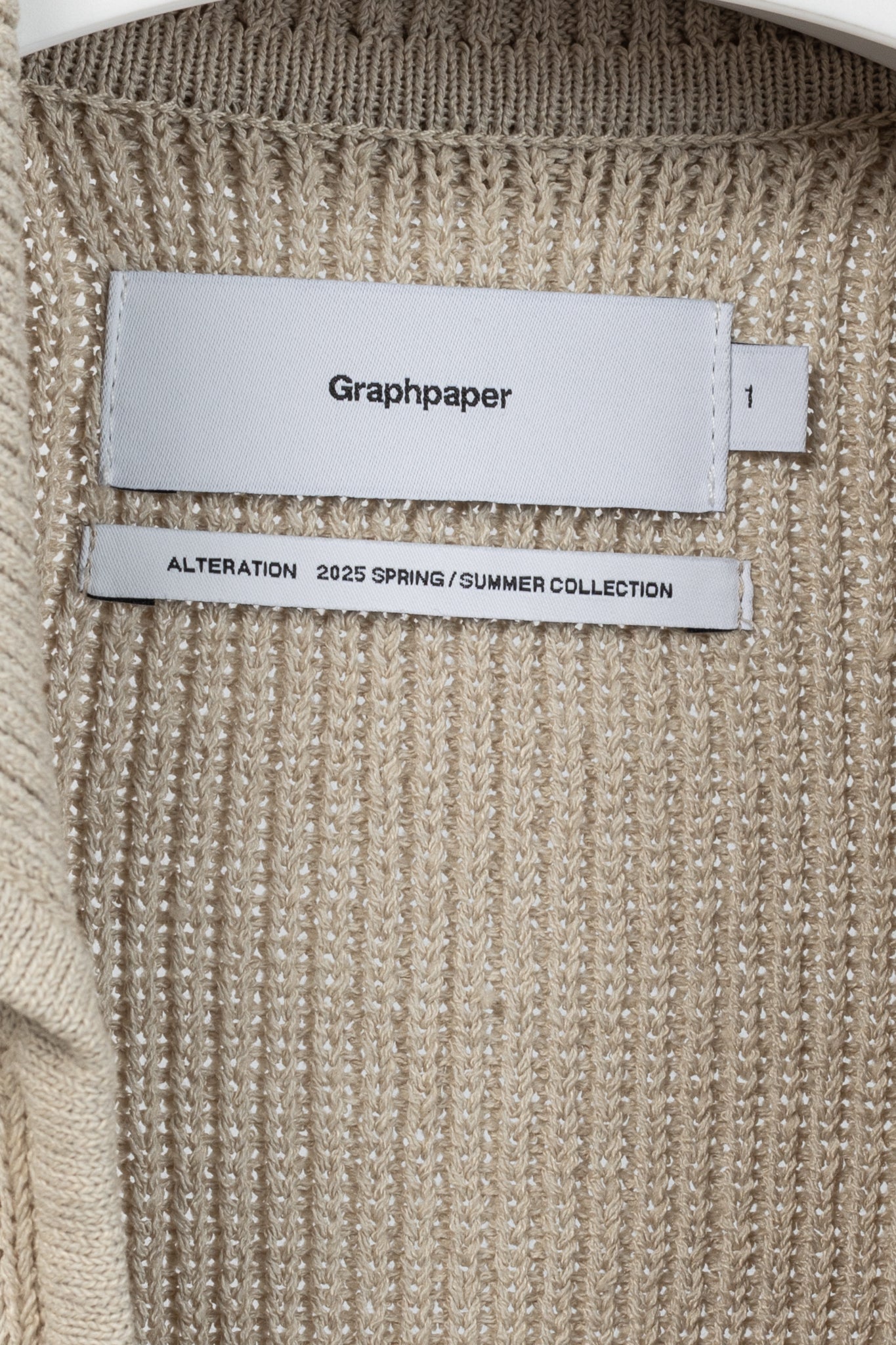 Graphpaper SS/25 Beige Linen Solotex Skipper Knit