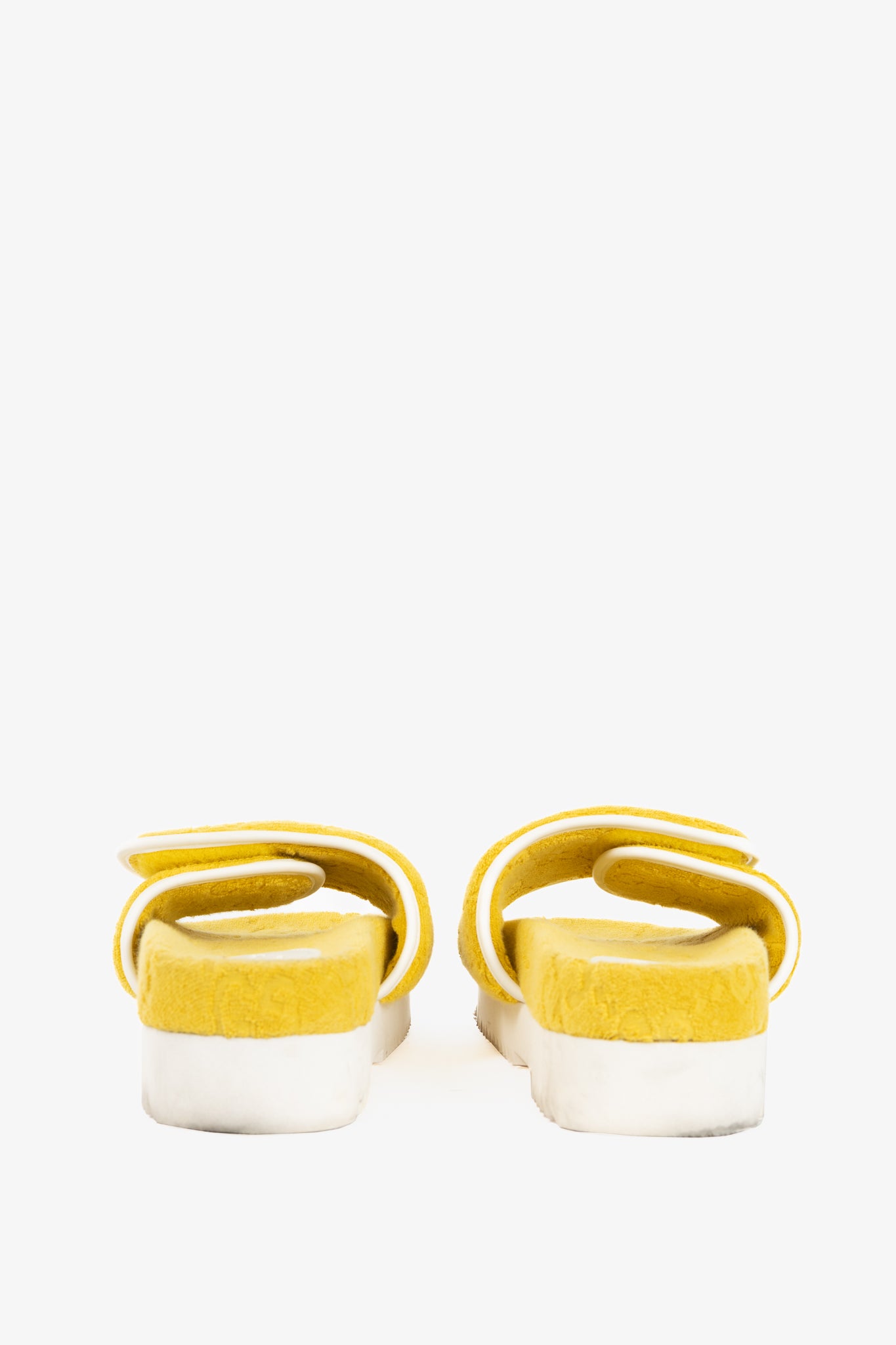 Gucci x Adidas Yellow Terry-Cloth Logo Slide Sandals