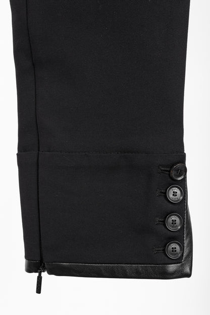 Gucci PF/13 Black Cotton-Blend Leather-Trim Cropped Riding Pants