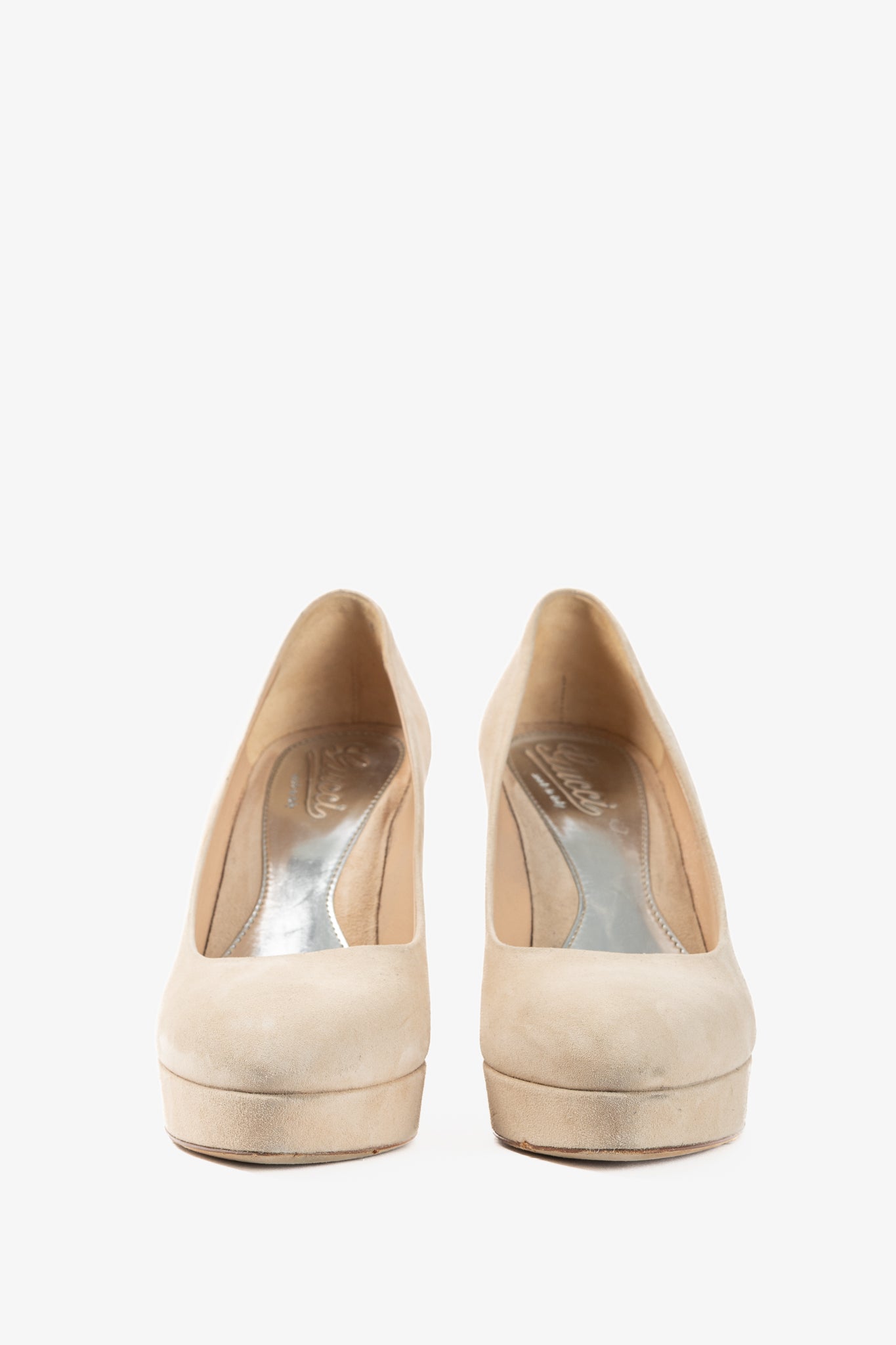 Gucci Sable Kid Scamosciato Platform Pumps