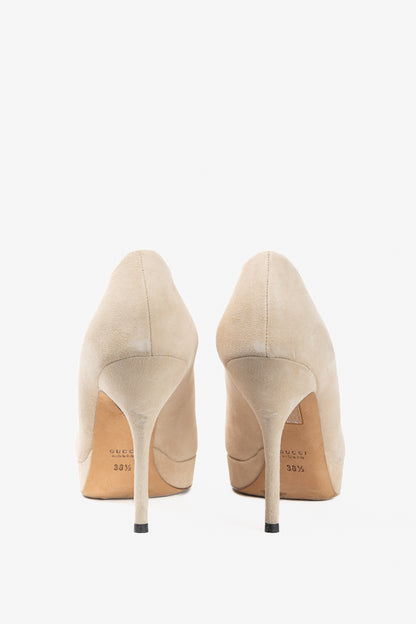 Gucci Sable Kid Scamosciato Platform Pumps