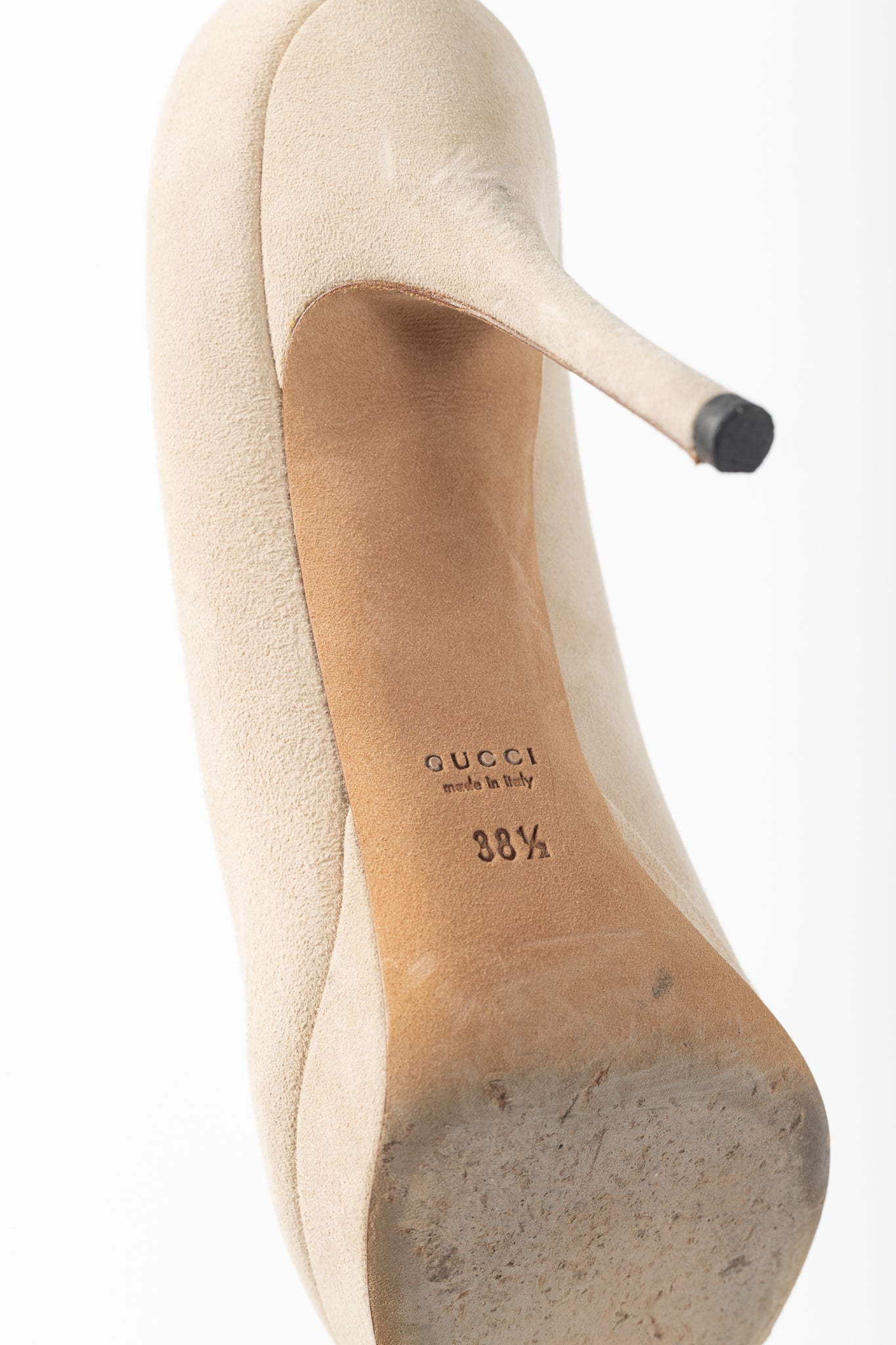 Gucci Sable Kid Scamosciato Platform Pumps