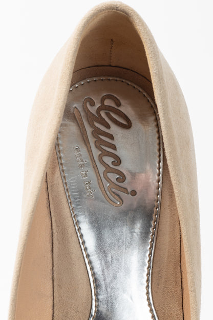 Gucci Sable Kid Scamosciato Platform Pumps