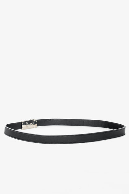 Gucci Black Leather Logo-Buckle Belt