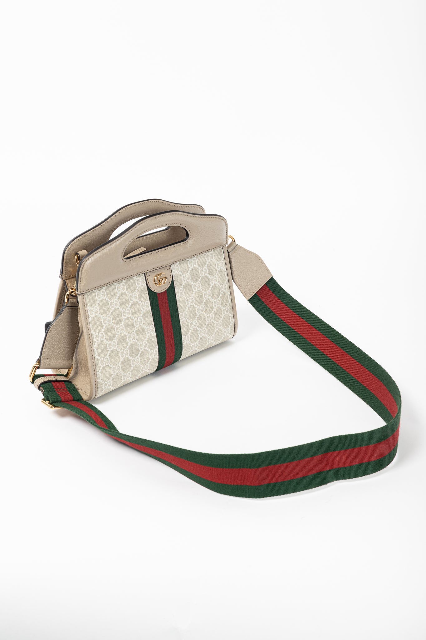 Gucci Small Ophidia Neutrals GG Supreme Canvas Tote Bag
