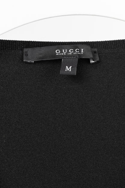 Gucci SS/11 Black Cotton-Blend Lace-Up Pullover