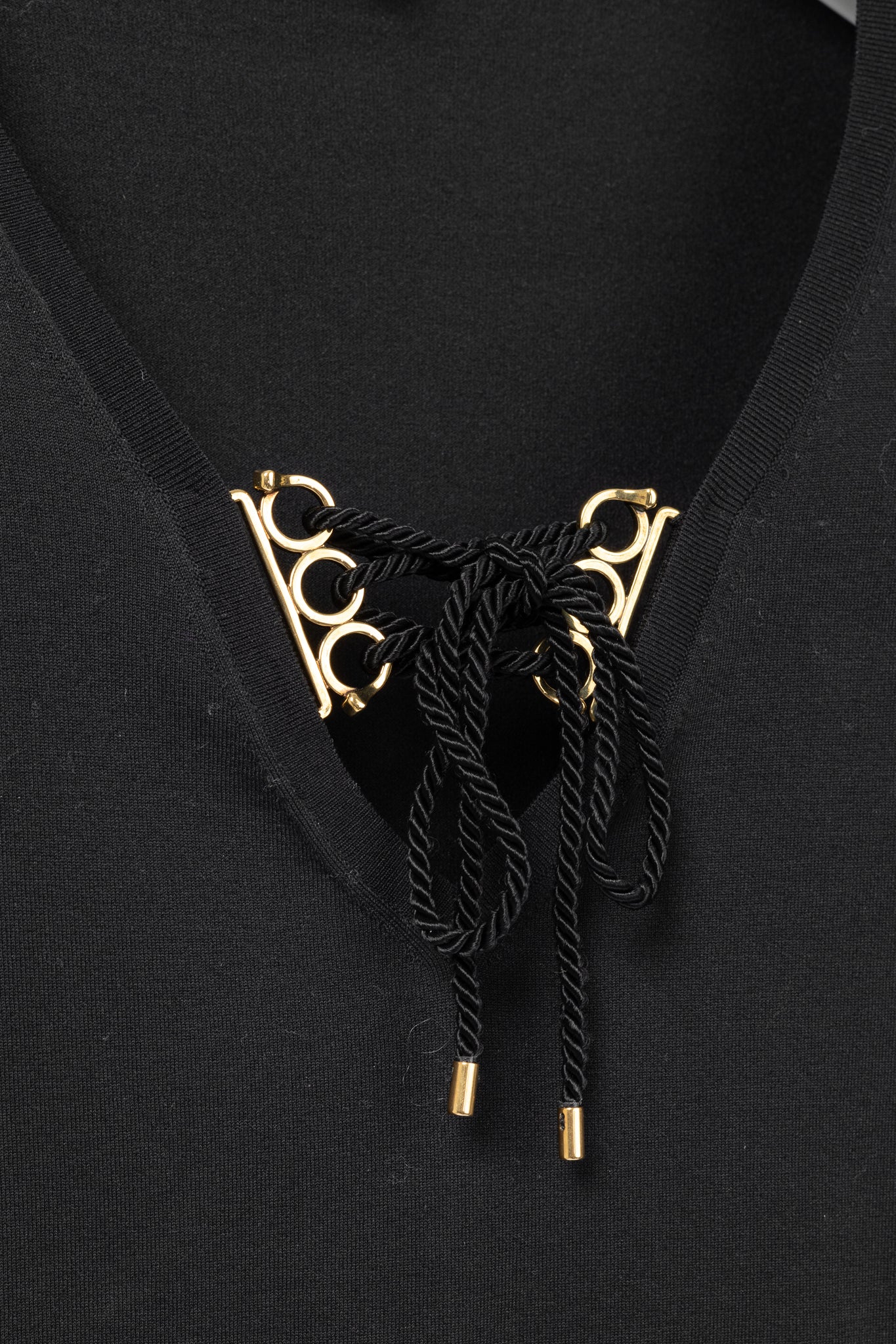 Gucci SS/11 Black Cotton-Blend Lace-Up Pullover