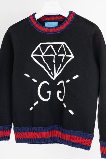Gucci x GucciGhost AW/16 Black Graphic Neoprene Sweatshirt