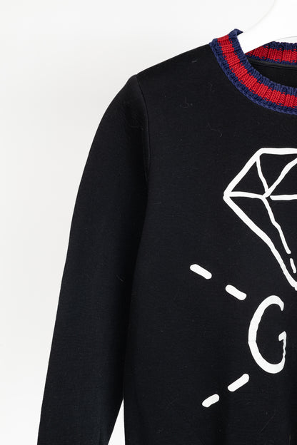 Gucci x GucciGhost AW/16 Black Graphic Neoprene Sweatshirt
