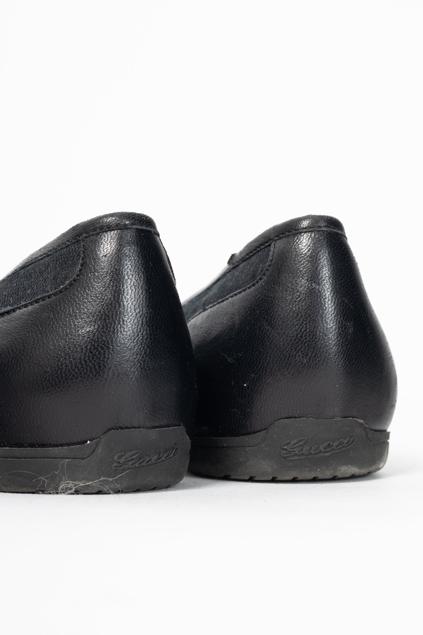Gucci Black GG Canvas Web Ballet Flats