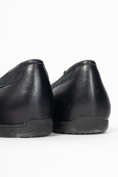 Gucci Black GG Canvas Web Ballet Flats