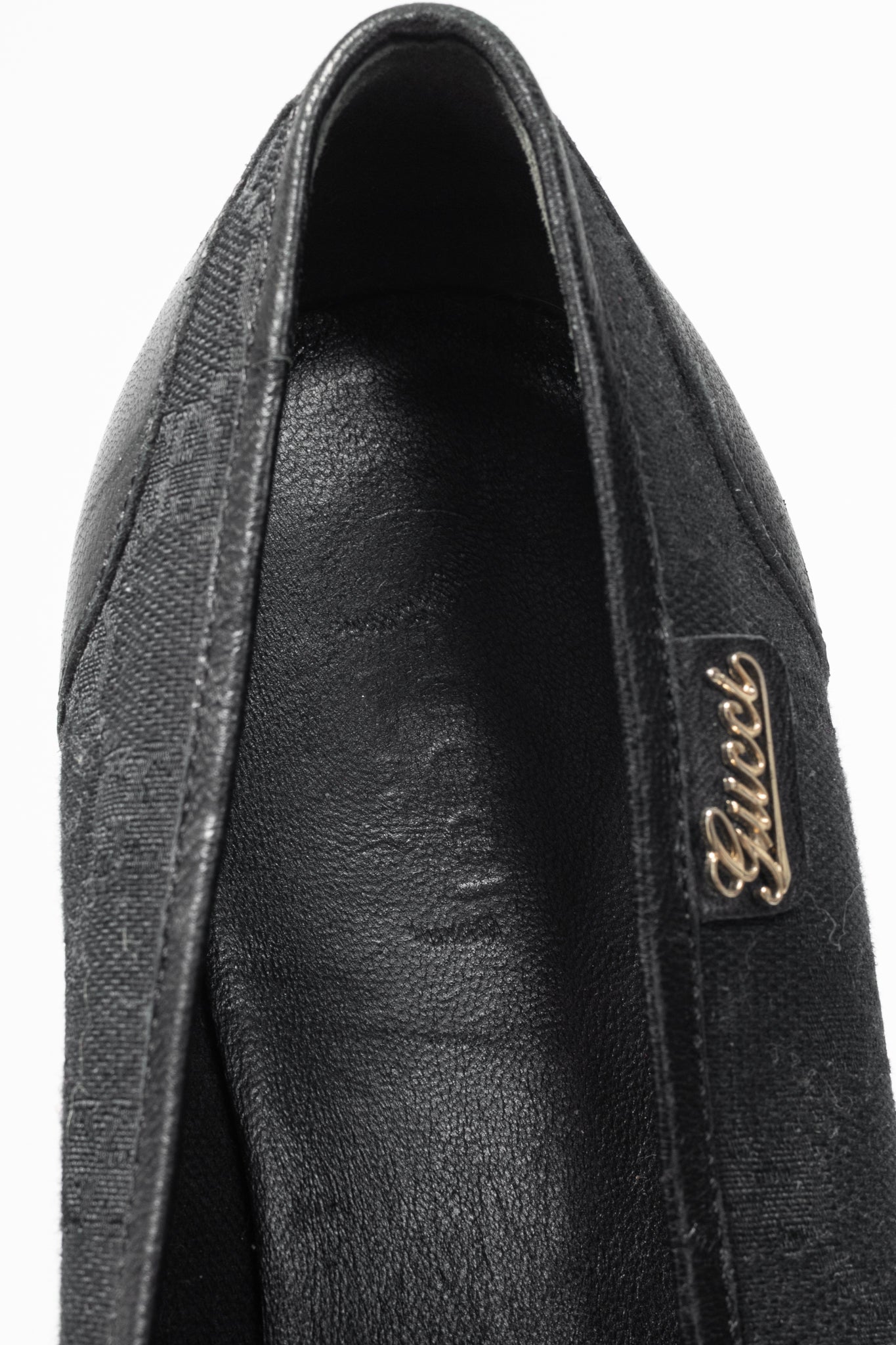 Gucci Black GG Canvas Web Ballet Flats