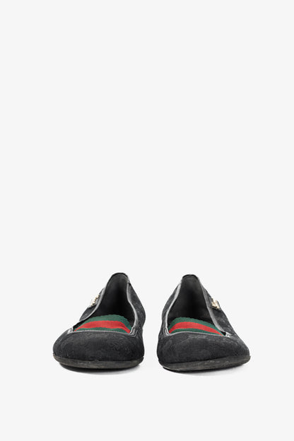 Gucci Black GG Canvas Web Ballet Flats