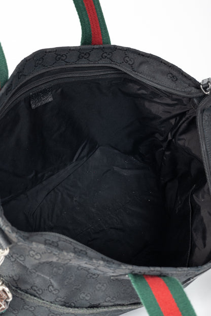 Gucci Black GG-Canvas Diaper Tote