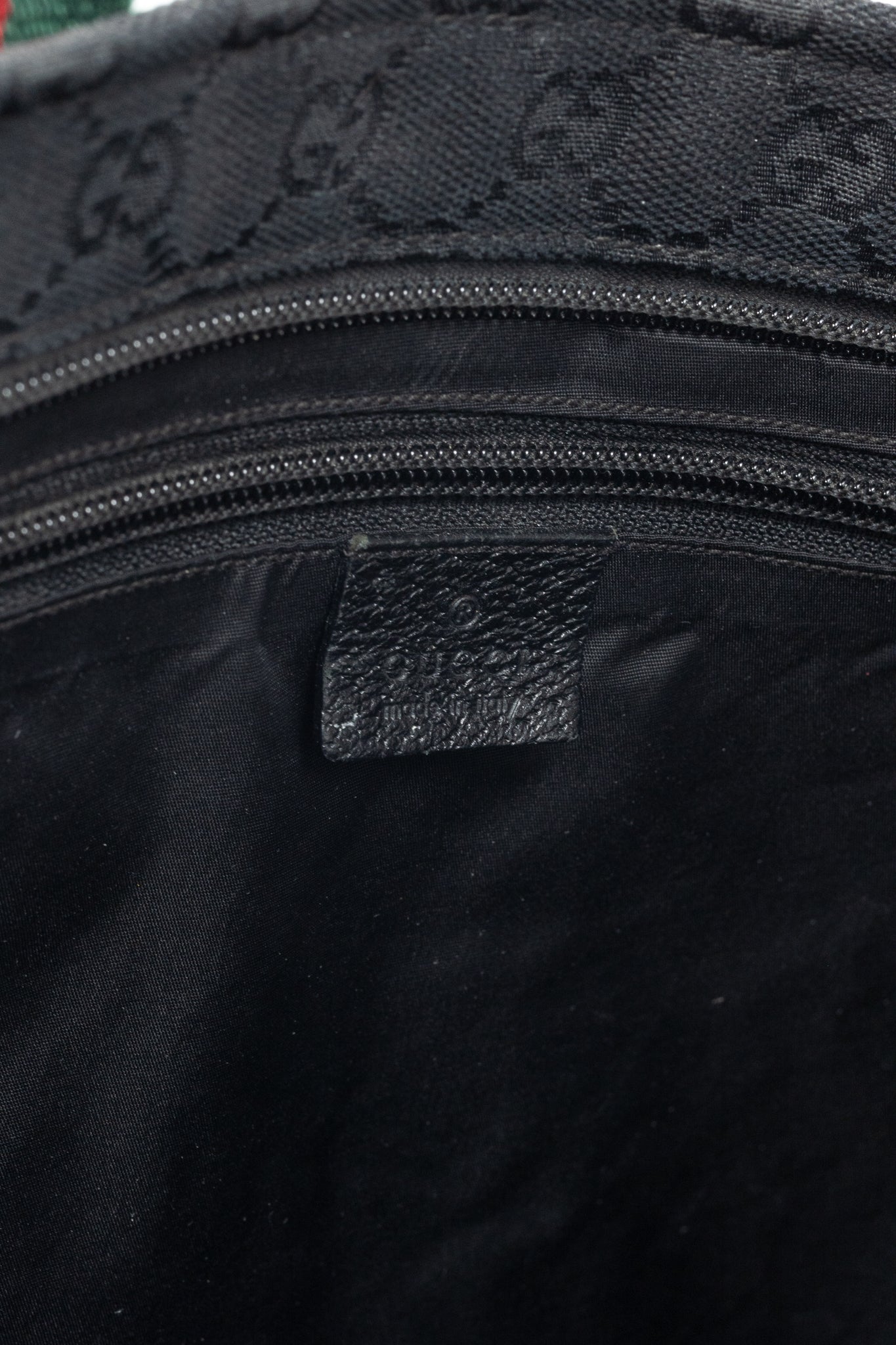 Gucci Black GG-Canvas Diaper Tote